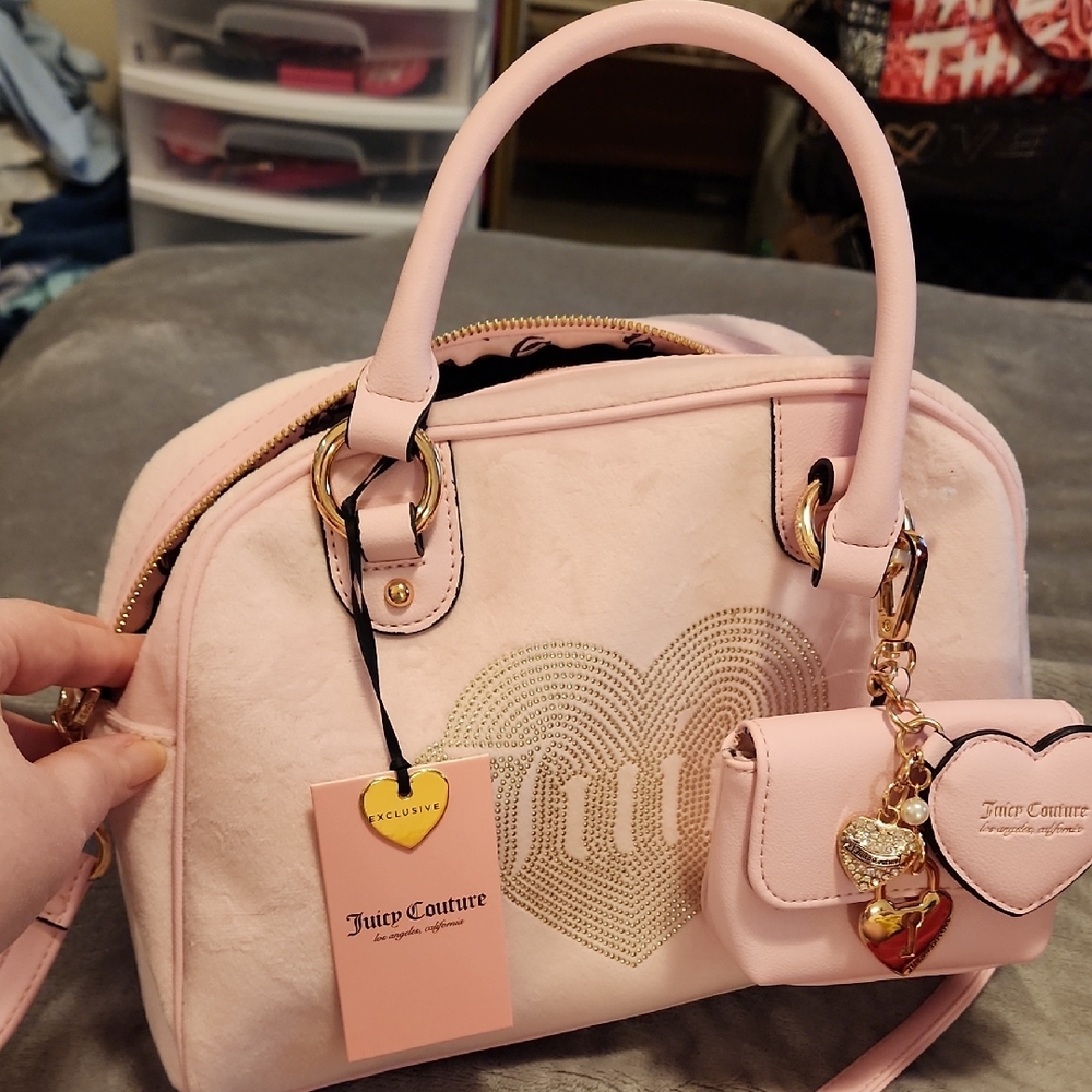 Juicy Couture Pink Satchel with Gold Accents